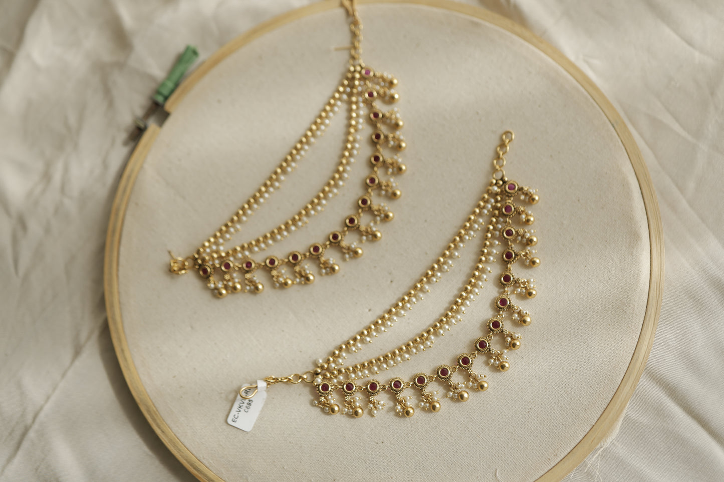 Ruby Pearl Kanauti Kaan Chain