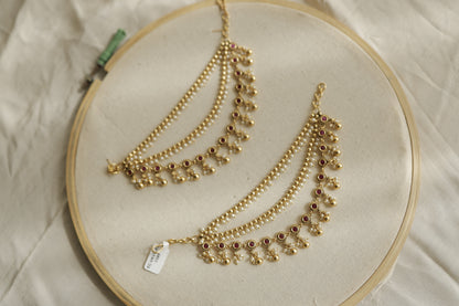 Ruby Pearl Kanauti Kaan Chain