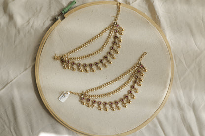 Ruby Pearl Kanauti Kaan Chain