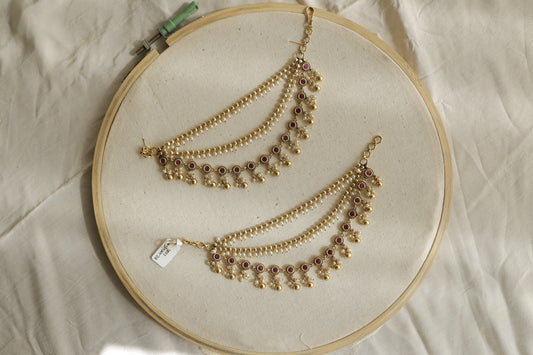 Ruby Pearl Kanauti Kaan Chain