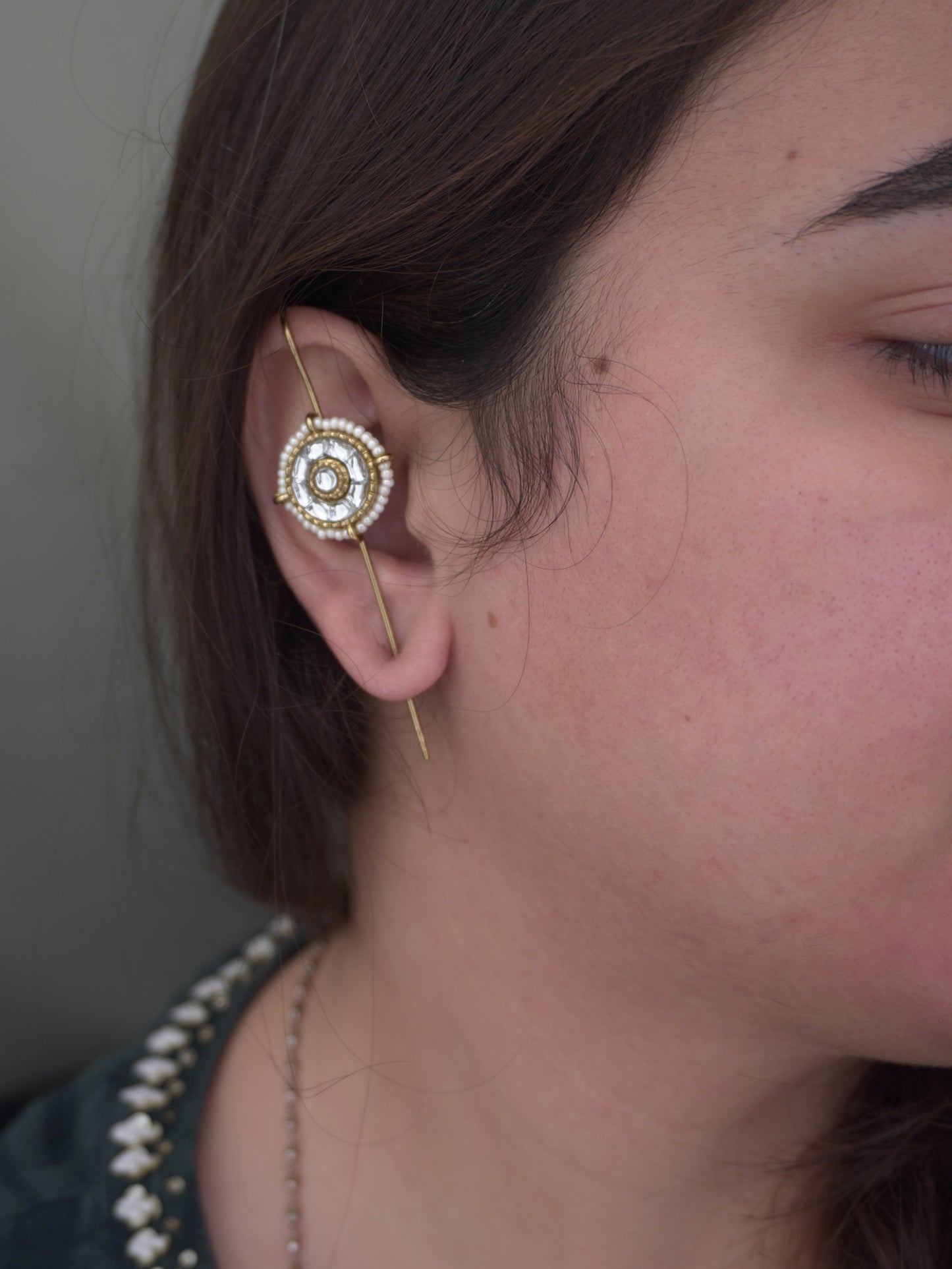 Aarini Round Kundan Ear Cuff