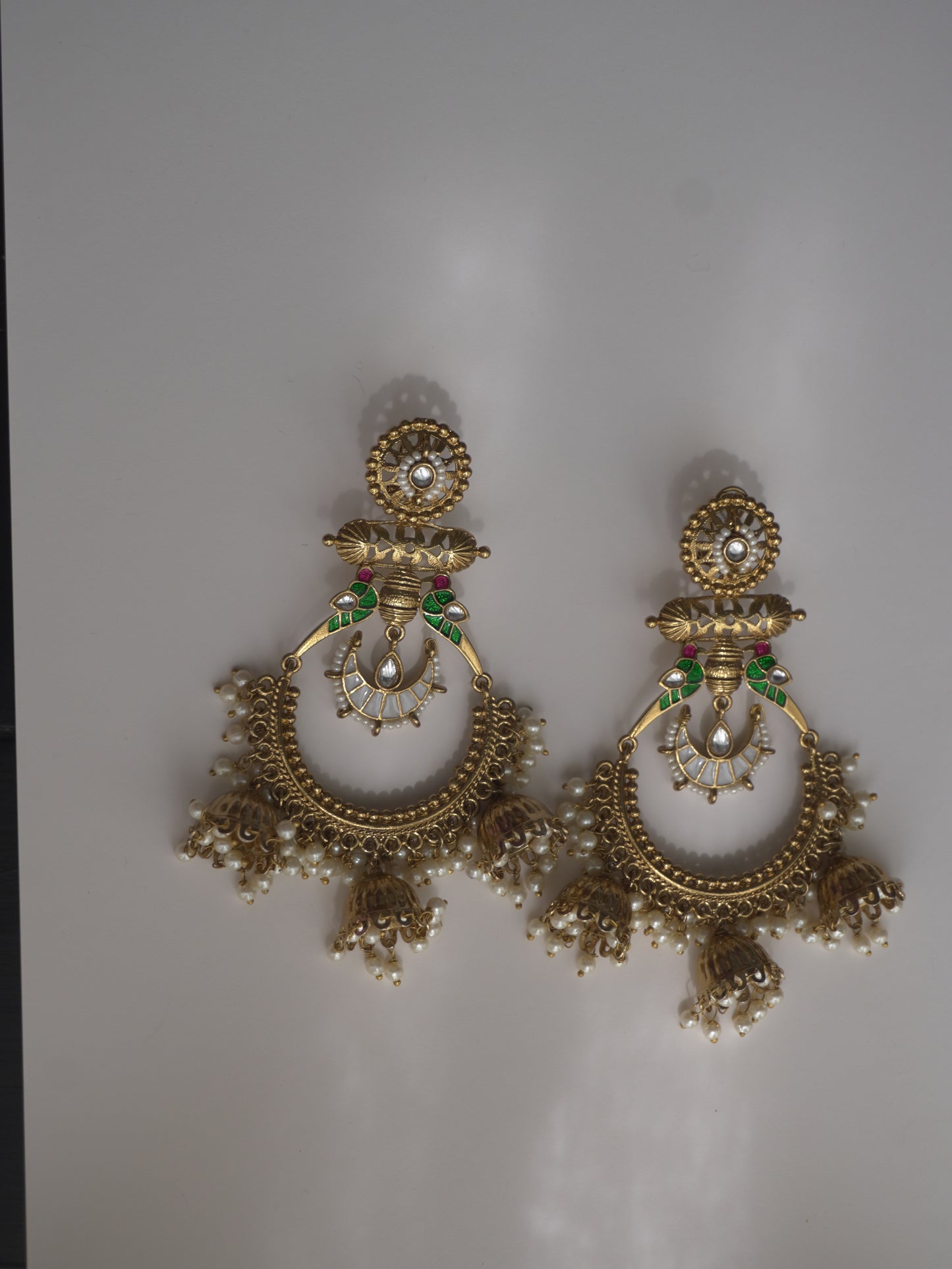 Meghna Antique Temple Chandbaali Earrings