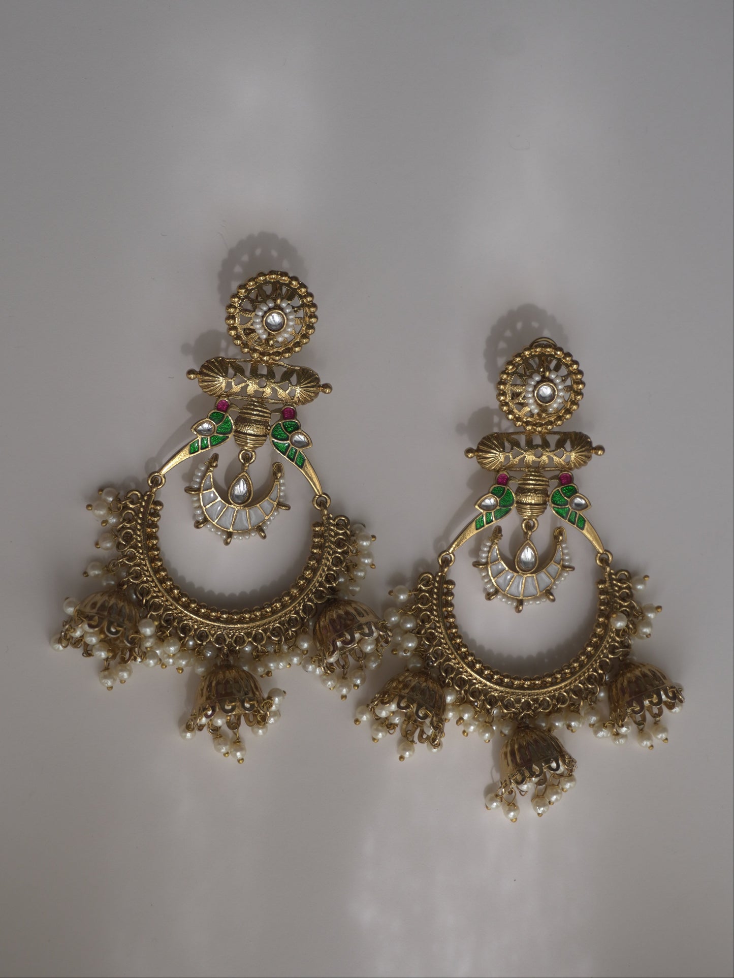 Meghna Antique Temple Chandbaali Earrings
