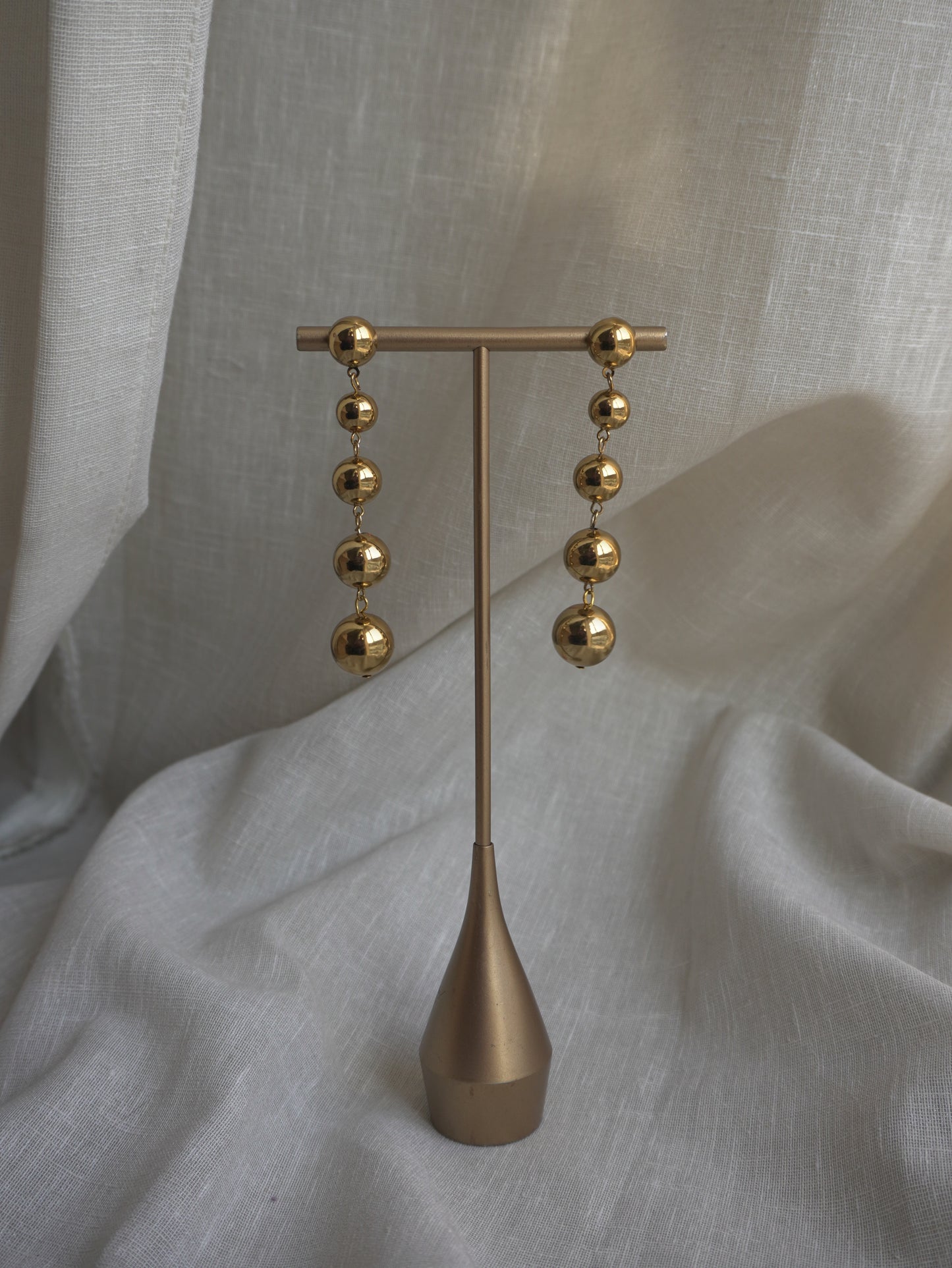 Deepika Gold Ball Drop Earrings