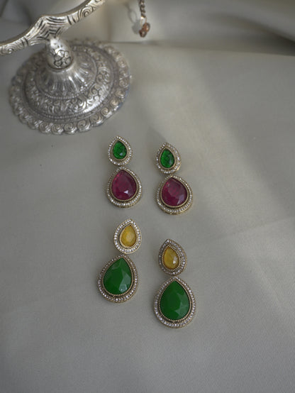 Anaya Dual-Tone Drop Earrings