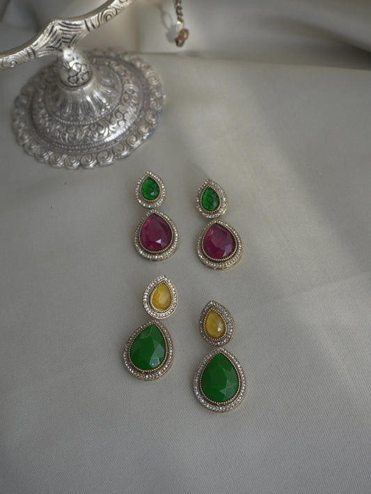 Anaya Dual-Tone Drop Earrings