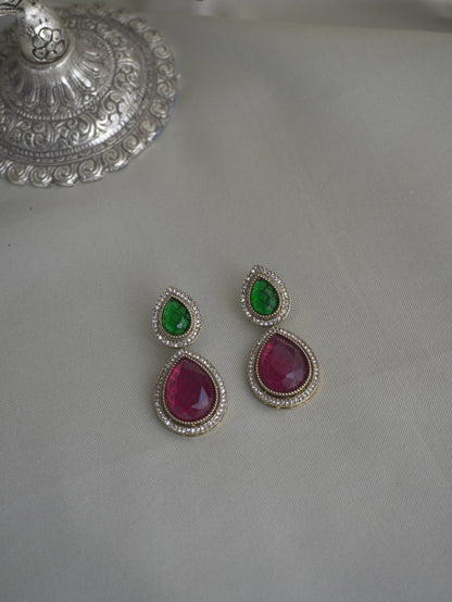 Anaya Dual-Tone Drop Earrings