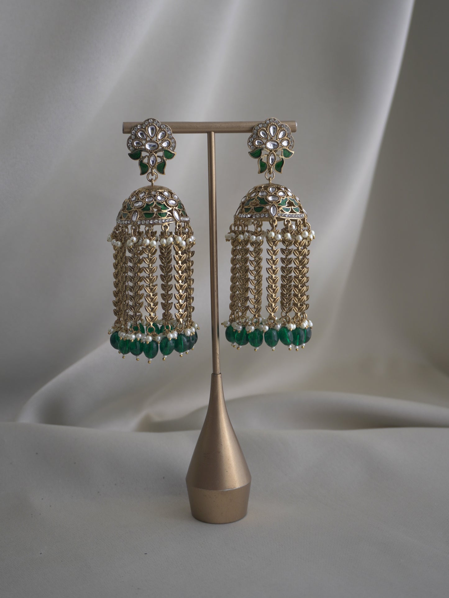 Gul Jhumkas – Floral Tassel Earrings