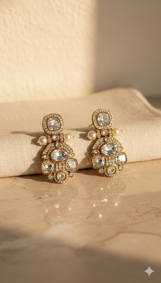 White Amara Festive Earrings