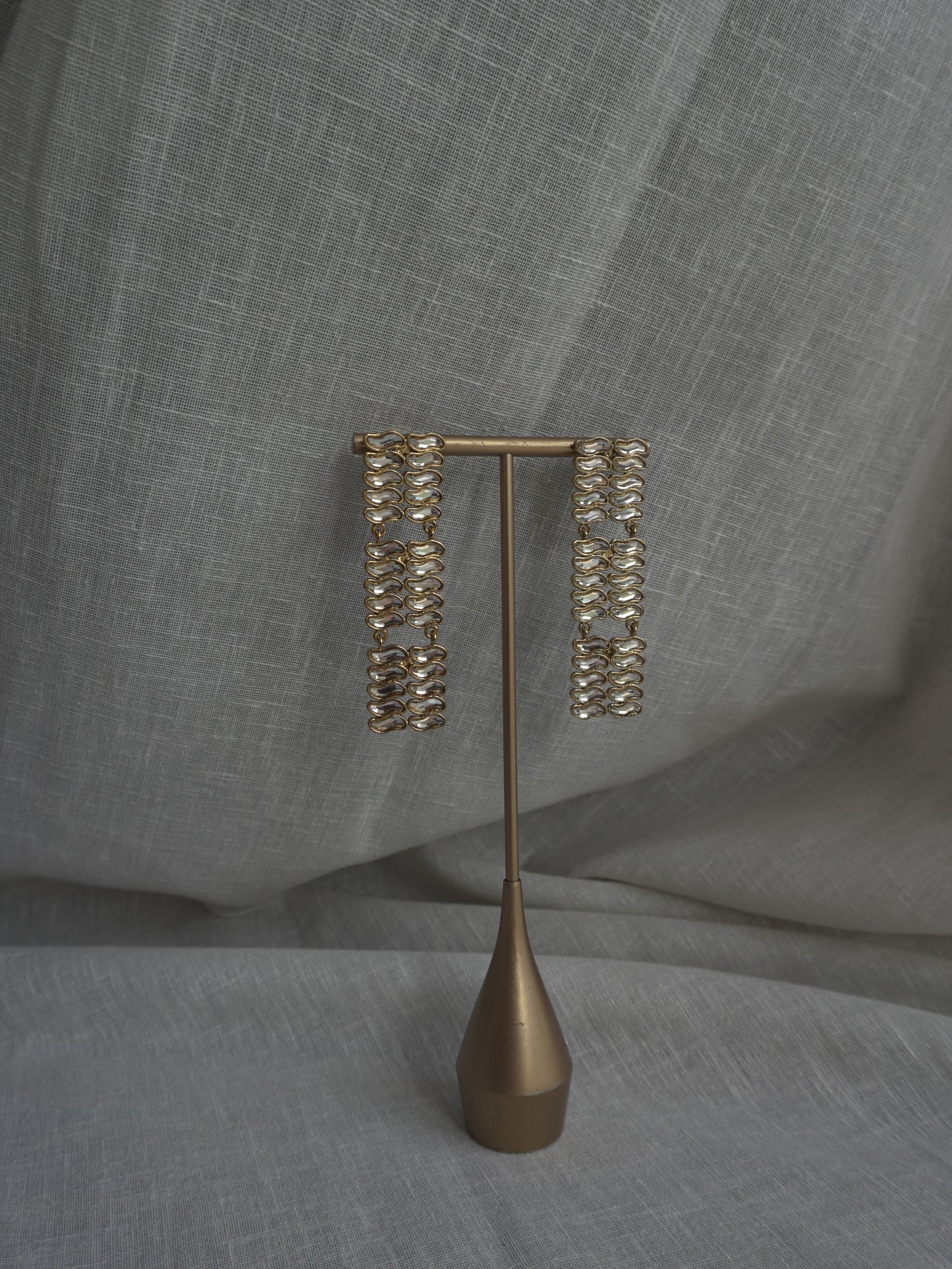 Geometric Kundan Long Earrings