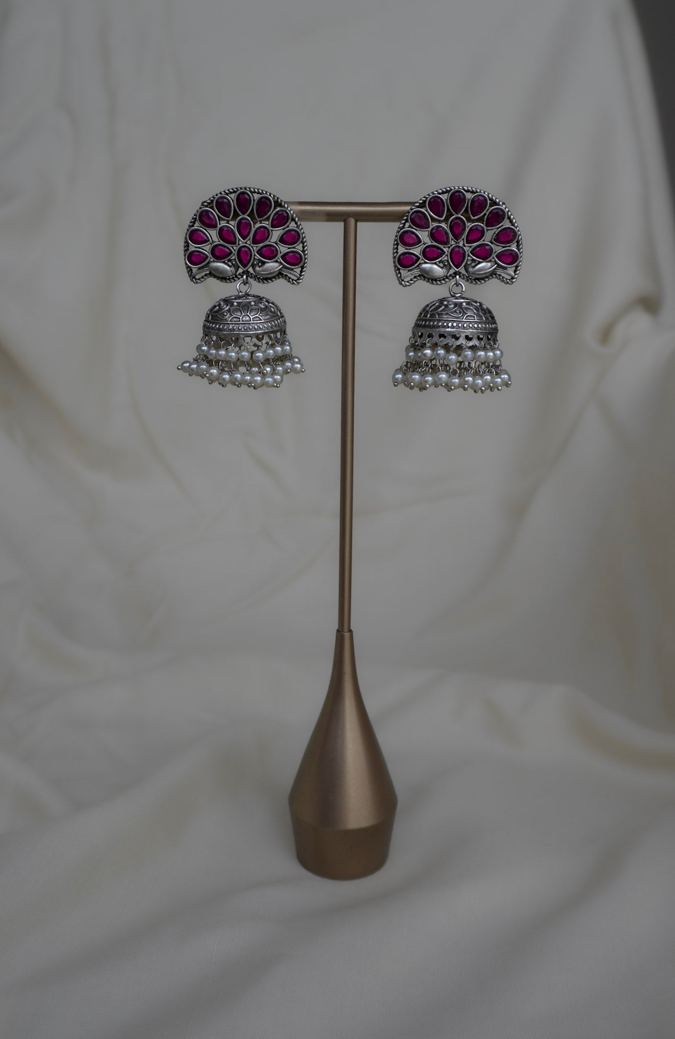 Oxidised Red Mor Earrings