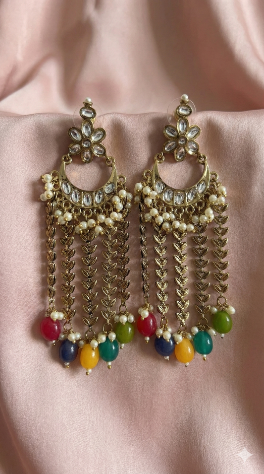 Multi-Chain Kundan Chandbaali