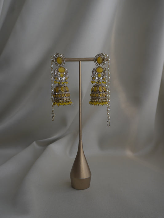 Kesari Ear-Chain Jhumkas