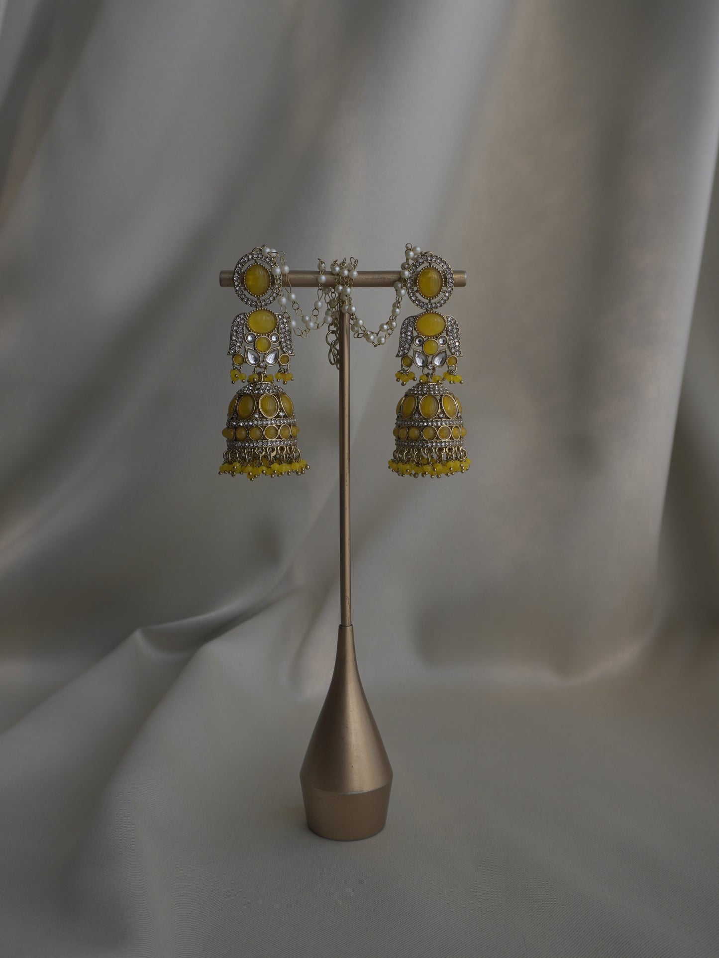 Kesari Ear-Chain Jhumkas