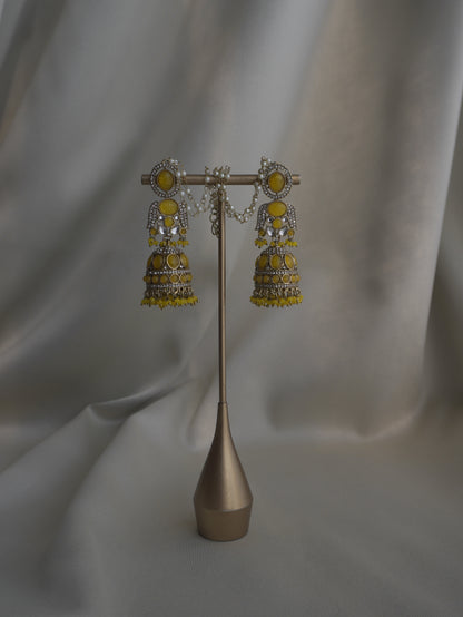 Kesari Ear-Chain Jhumkas