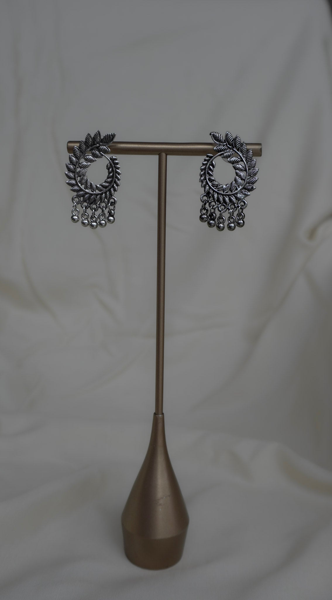 Oxidised Leaf Stud Earrings