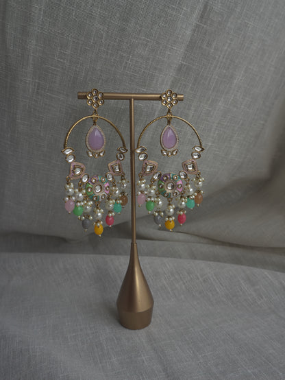 Pastel Chaandbaali Hoop Earrings