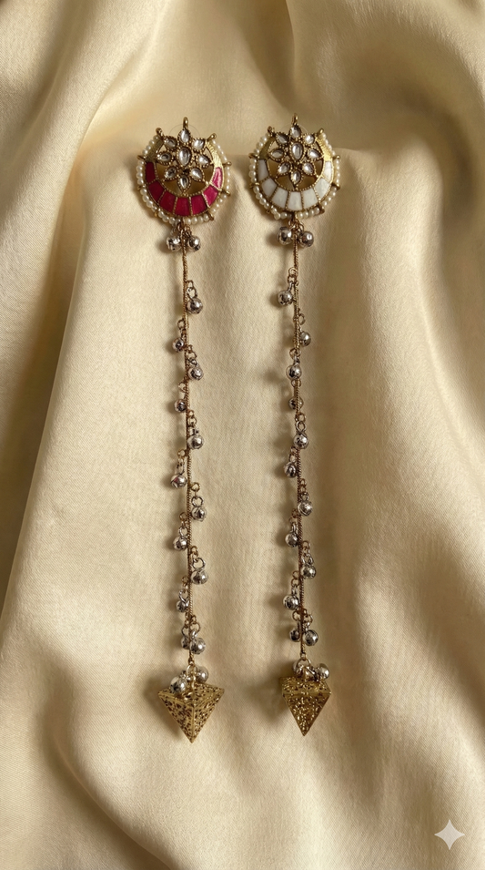 Meenakari Long Tassel Chandbaali