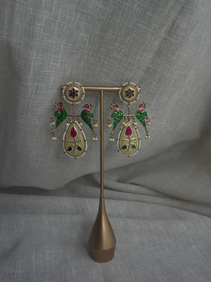 Nayra Parrot Meenakari Earrings