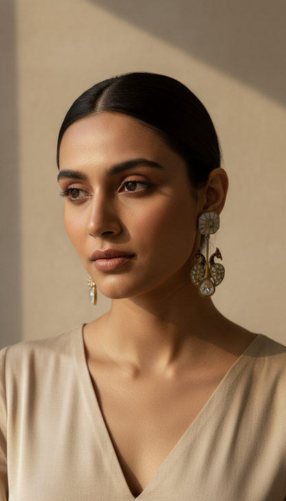 Mayurika Swan Earrings