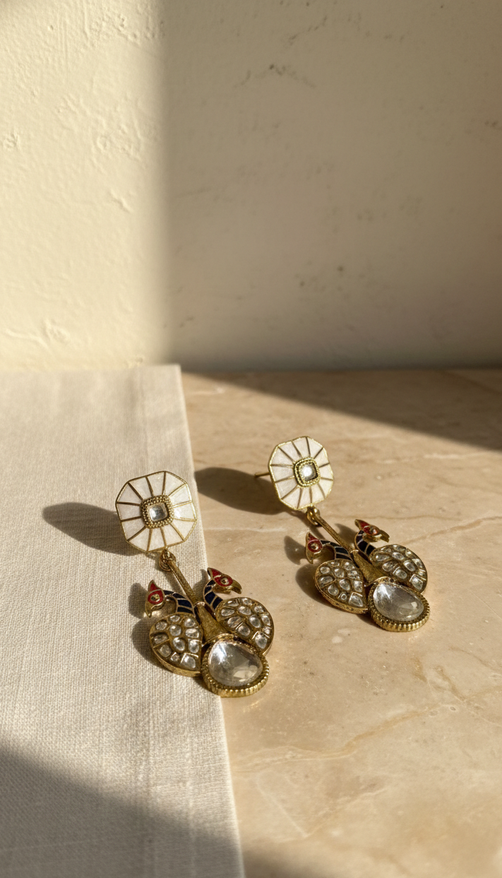 Mayurika Swan Earrings