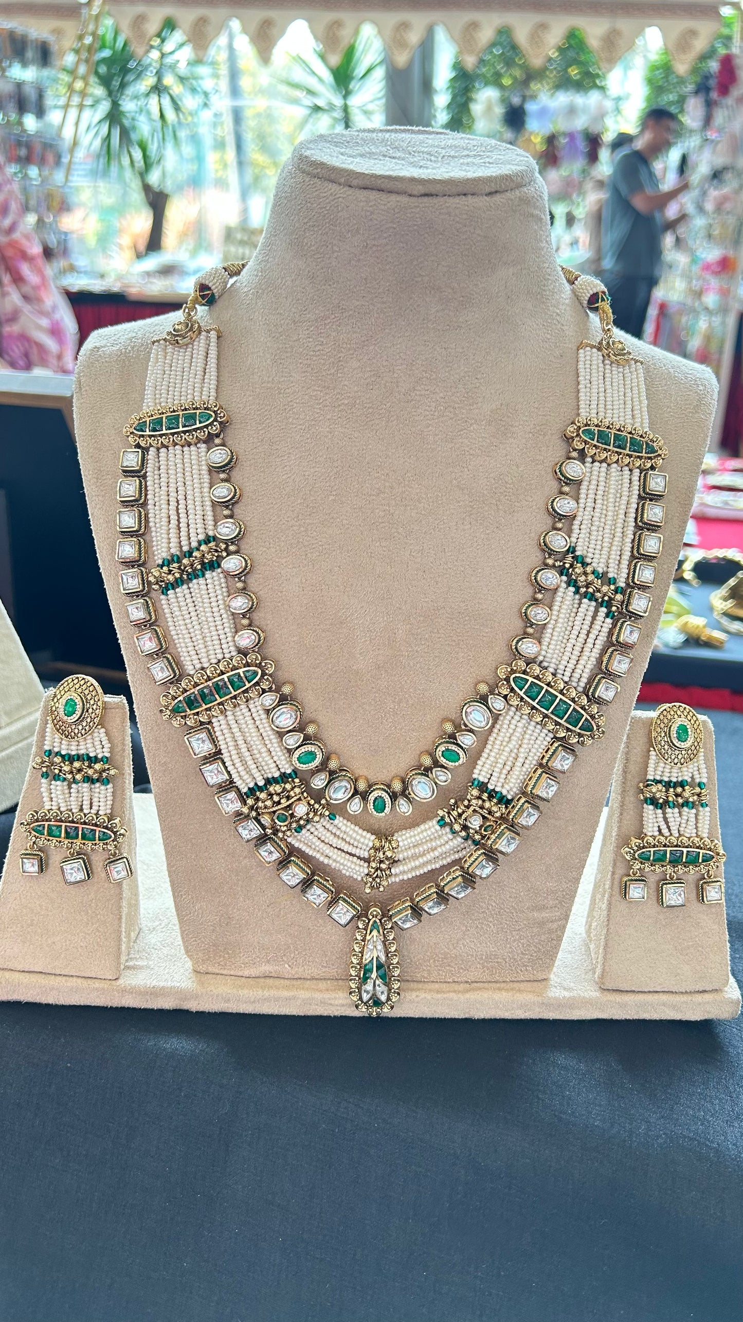 Vasudha Emerald Kundan Necklace Set