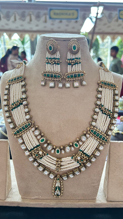 Vasudha Emerald Kundan Necklace Set