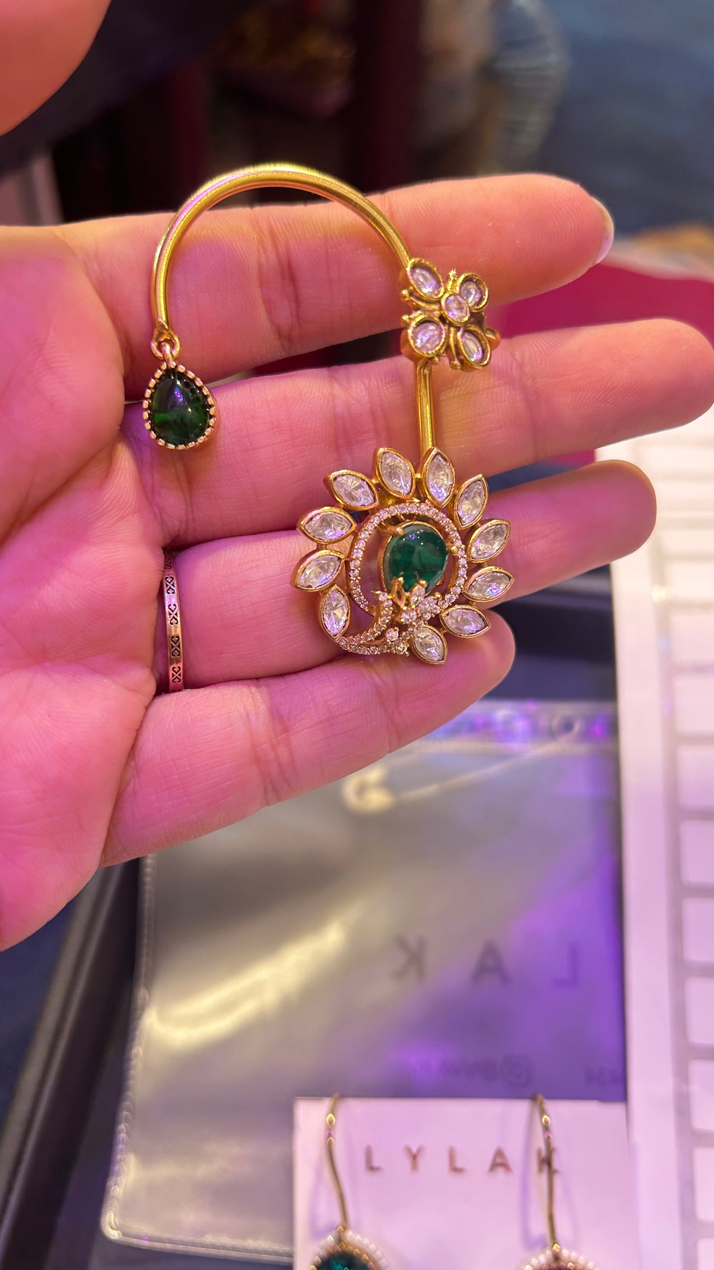 Kaira Kundan Ear Cuff Earrings (Detachable Studs)