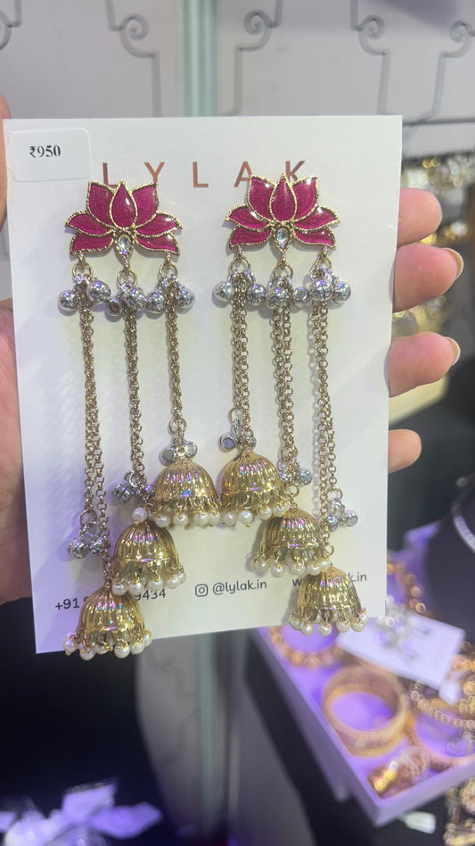Lotus Kashmiri Earrings