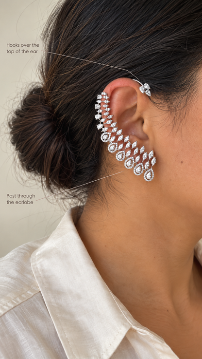 Aurora American Diamond Ear Cuff Earrings