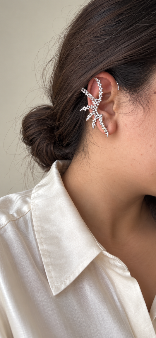 Ivy American Diamond Ear Cuff Earrings