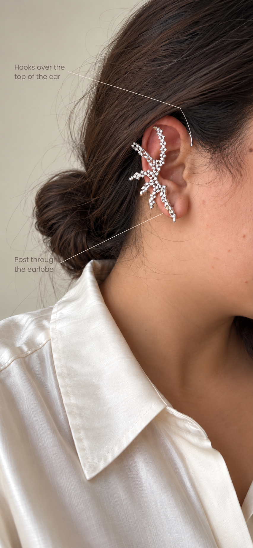 Ivy American Diamond Ear Cuff Earrings