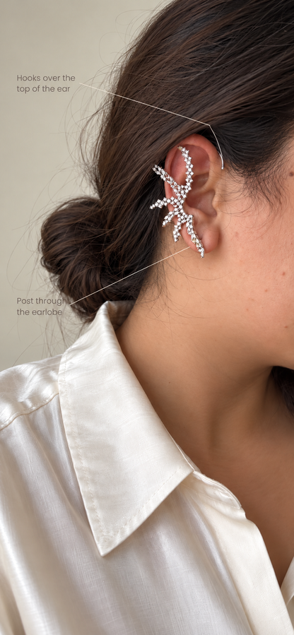Ivy American Diamond Ear Cuff Earrings