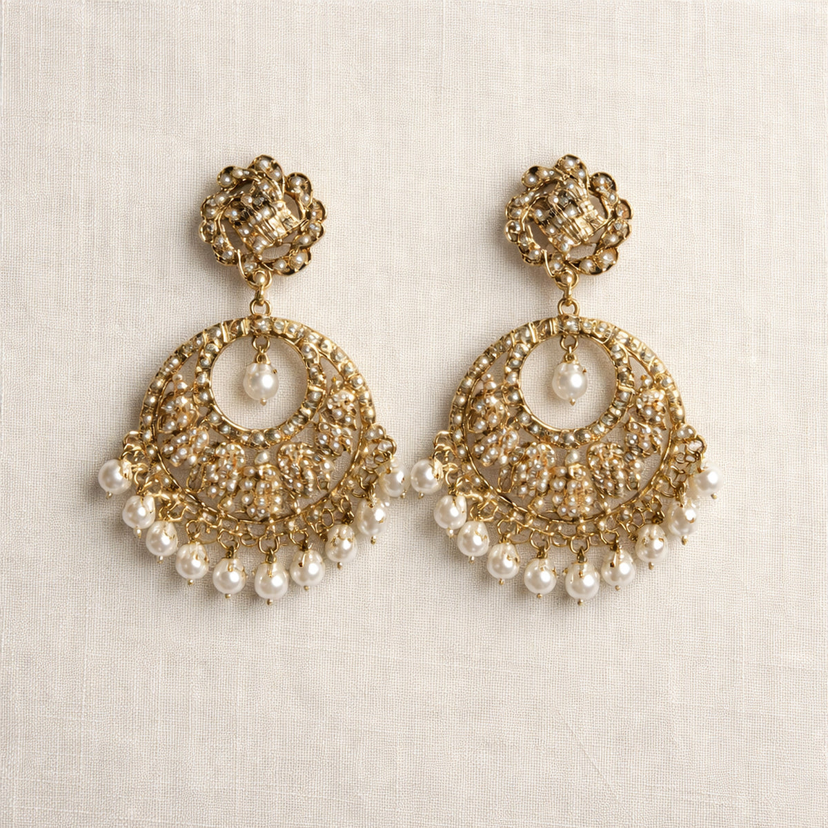 Mahtab Pearl Chandbali Earrings
