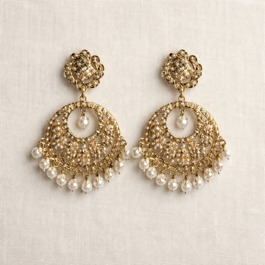Mahtab Pearl Chandbali Earrings