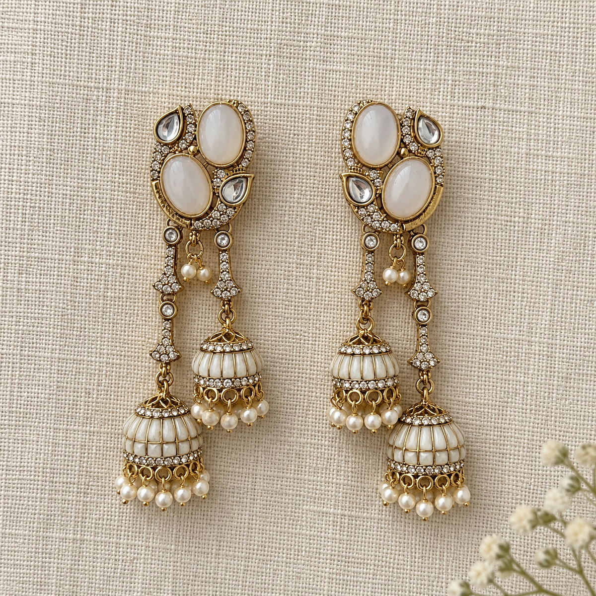 Jodi Double Jhumka Earrings