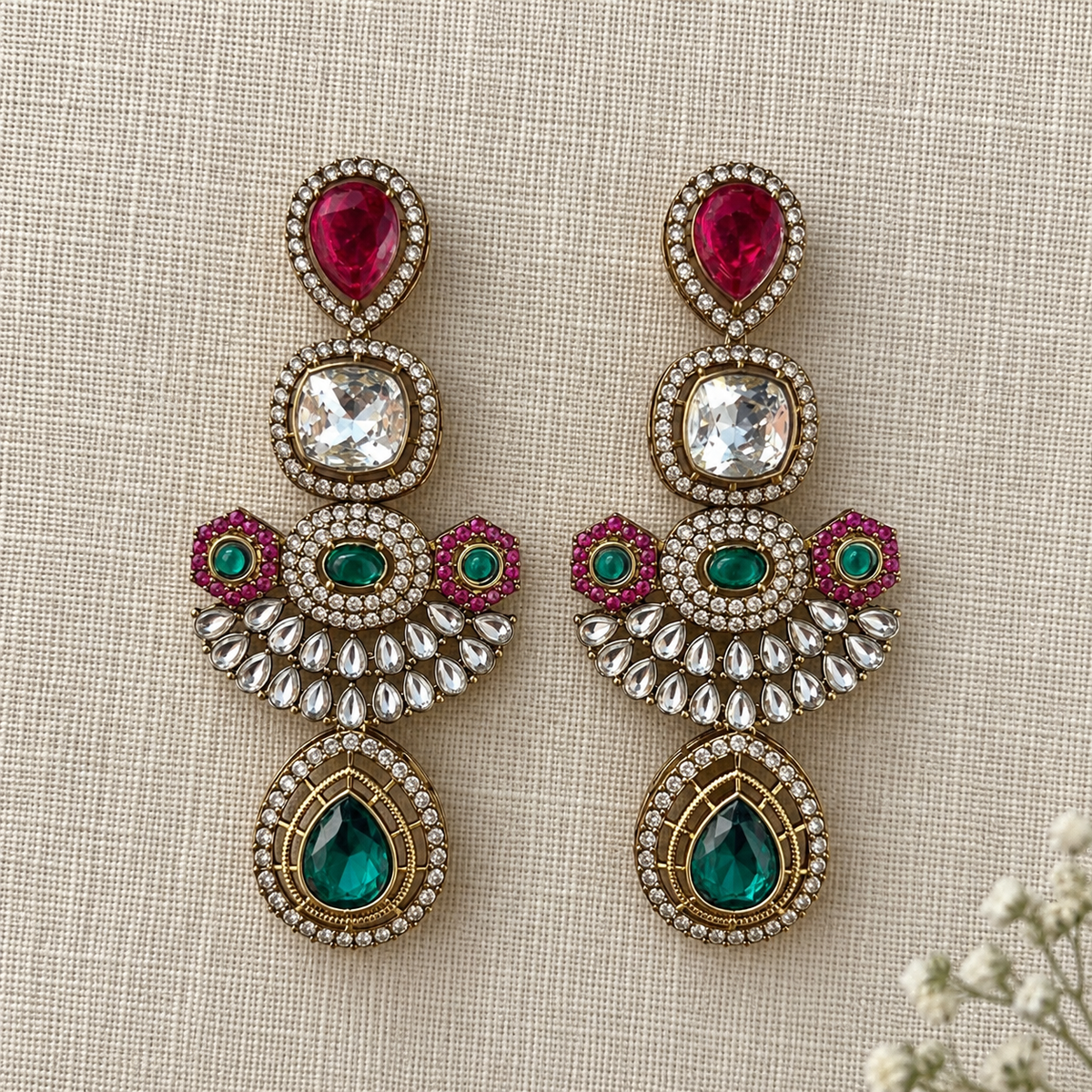 Multicolour Noorani Statement Earrings