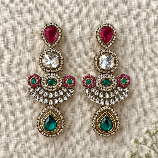 Multicolour Noorani Statement Earrings