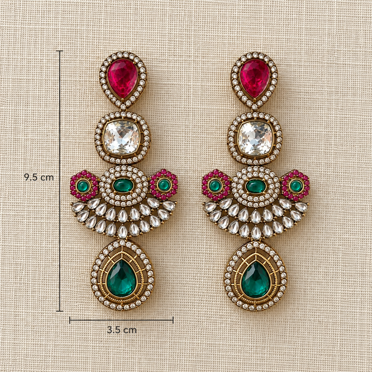 Multicolour Noorani Statement Earrings