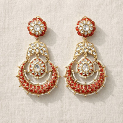 Ruby Noor Kundan Chandbali Earrings