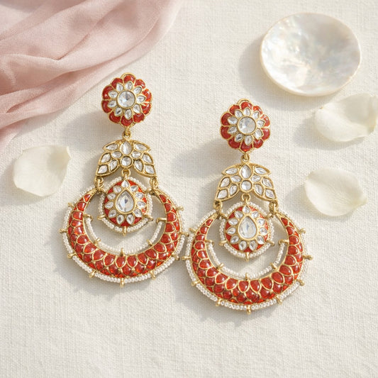 Ruby Noor Kundan Chandbali Earrings