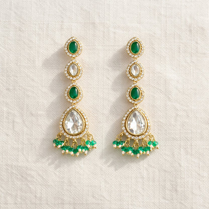 Emerald Mehr Crystal Drop Earrings