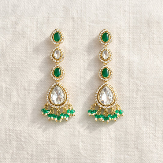Emerald Mehr Crystal Drop Earrings