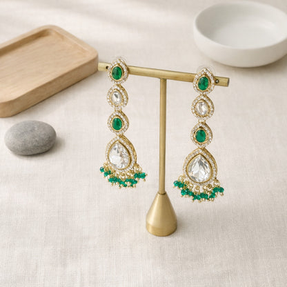 Emerald Mehr Crystal Drop Earrings