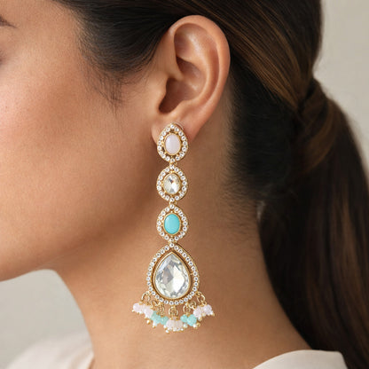 Pastel Mehr Crystal Drop Earrings