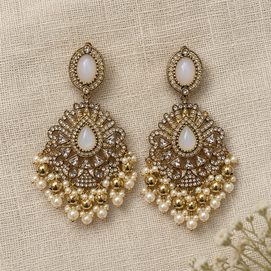 Sitara Pearl Chandelier Earrings