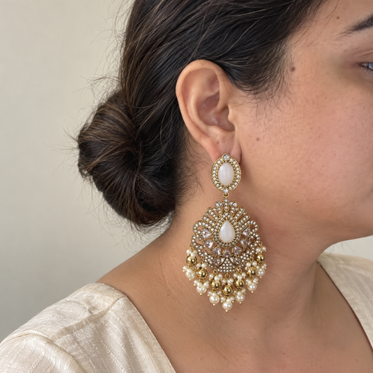 Sitara Pearl Chandelier Earrings