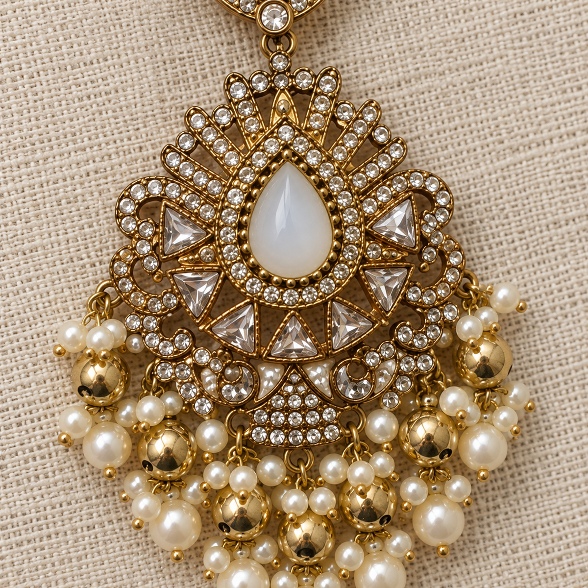 Sitara Pearl Chandelier Earrings