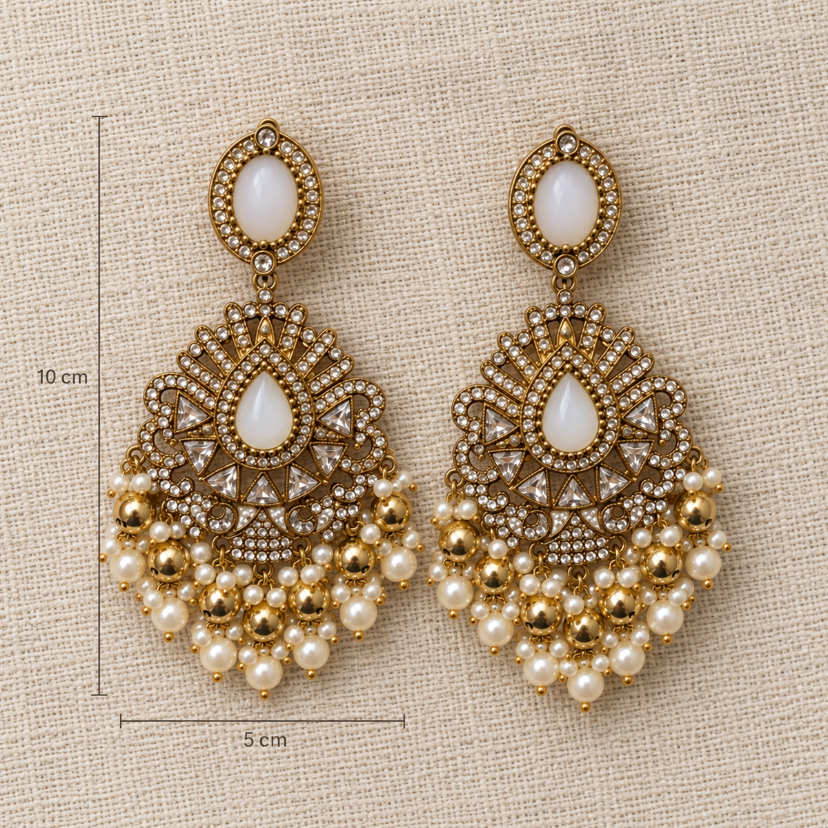Sitara Pearl Chandelier Earrings