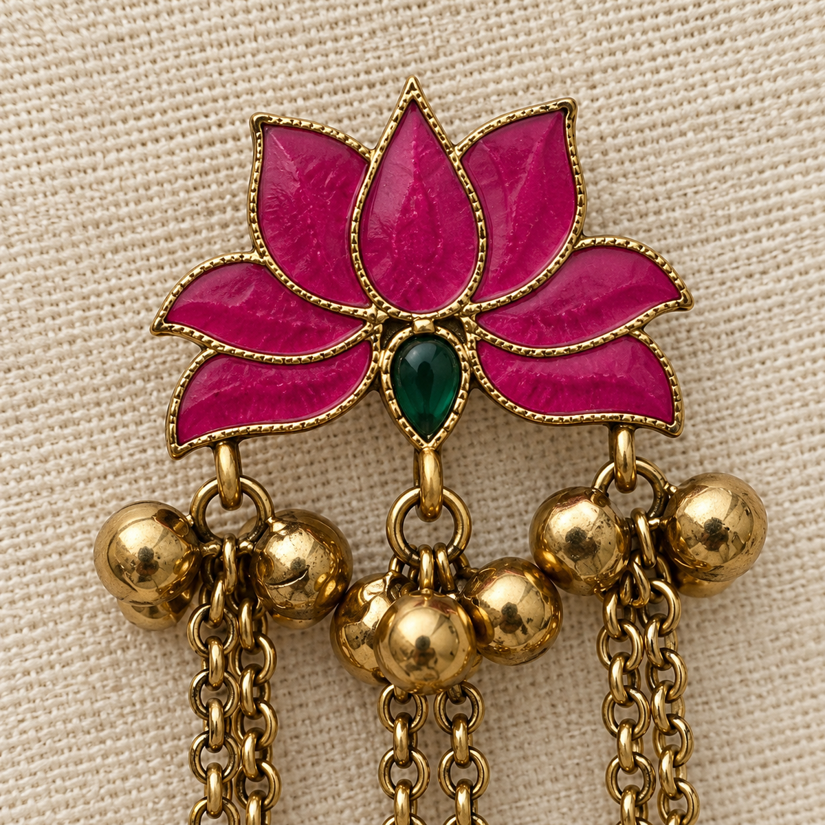 Pink Nilofar Kashmiri Jhumka Earrings
